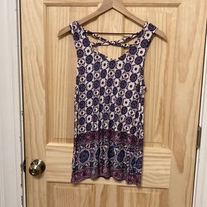 Loveappella Criss cross tank top